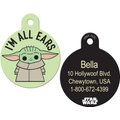 Quick-Tag Star Wars The Mandalorian's The Child Baby Yoda All Ears Circle Personalized Dog & Cat ID Tag