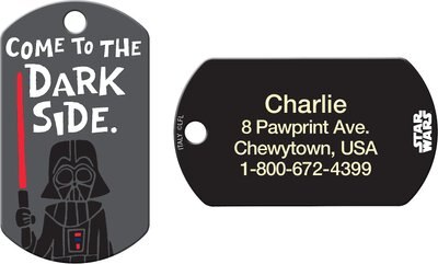 Quick-Tag Star Wars Darth Vader Dark Side Military Personalized Dog & Cat ID Tag, slide 1 of 1