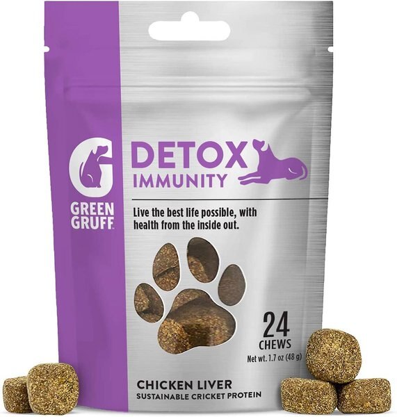Green Gruff Detox Immunity Support Chicken Liver Flavor Soft Chew Dog Supplement, 24 count slide 1 of 9