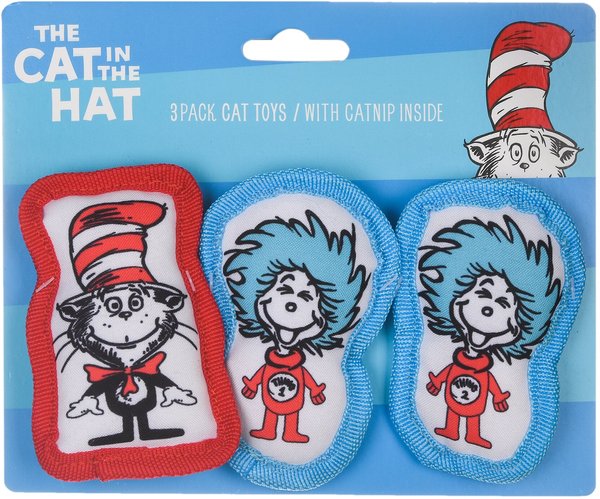 Dr. Seuss The Cat In The Hat Stuffed Canvas Cat Toy with Catnip, 3 count slide 1 of 3