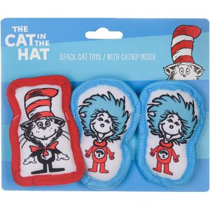 Dr. Seuss The Cat In The Hat Stuffed Canvas Cat Toy with Catnip, 3 count