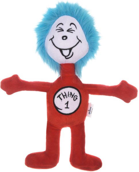 Dr. Seuss The Cat In The Hat Thing 1 Plush Dog Toy, 6-in slide 1 of 4
