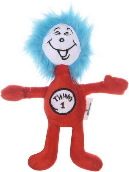 Dr. Seuss The Cat In The Hat Thing 1 Plush Dog Toy, 12-in slide 1 of 4