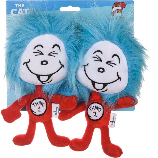 Dr. Seuss The Cat In The Hat Thing 1 & 2 Big Head Dog Toy, 2 count slide 1 of 4