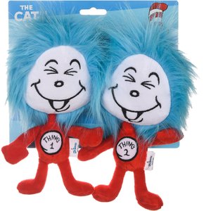Dr. Seuss The Cat In The Hat Thing 1 & 2 Big Head Dog Toy, 2 count