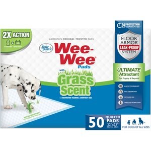 Four Paws Wee-Wee Grass Scented Puppy Pads, 22 x 23, 50 count