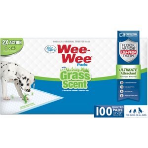 Four Paws Wee-Wee Grass Scented Puppy Pads, 22 x 23, 100 count