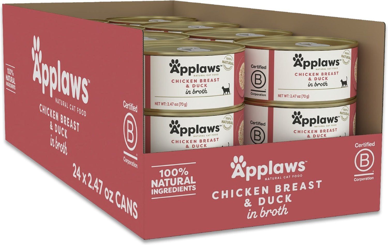 Ik geloof Sloppenwijk Macadam APPLAWS Chicken Breast with Duck in Broth Wet Cat Food, 2.47-oz can, case  of 24 - Chewy.com