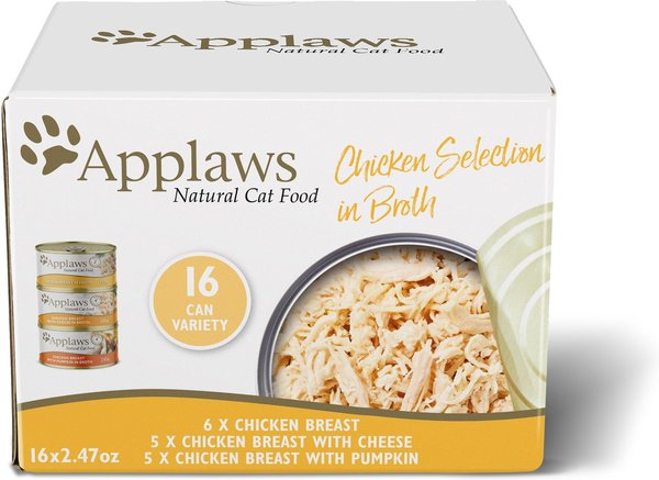 Applaws Chicken Selection in Broth Variety Pack Wet Cat Food, 2.47-oz can, case of 16 slide 1 of 7