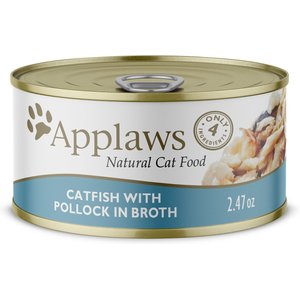 Applaws Catfish with Pollock in Broth Wet Cat Food, 2.47-oz can, case of 24