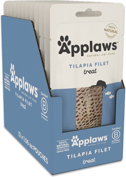 Applaws Loin Tilapia Filet Grain-Free Cat Treats, 1.06-oz loin, case of 12 slide 1 of 7