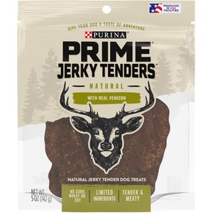 Purina Prime Jerky Tenders Real Venison Dog Treats, 5-oz pouch