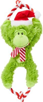 Frisco Holiday Monkey Plush with Rope Squeaky Dog Toy, slide 1 of 1