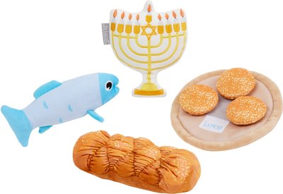 Frisco Holiday Hanukkah Feast Plush Squeaky Dog Toy, 4 count, slide 1 of 1