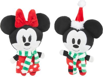 Disney Holiday Mickey & Minnie Mouse Plush Cat Toy with Catnip, 2 count, slide 1 of 1