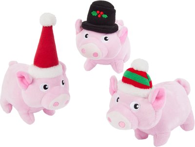 Frisco Holiday Cozy Pigs Plush Squeaky Dog Toy, 3 count, slide 1 of 1