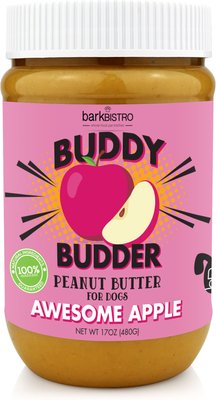 Bark Bistro Company Buddy Budder Awesome Apple Peanut Butter Lickable Dog Treat, 17-oz jar, slide 1 of 1