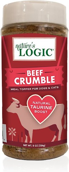 Nature's Logic Beef Crumble Dry Dog & Cat Food Topper, 8-oz bottle slide 1 of 2
