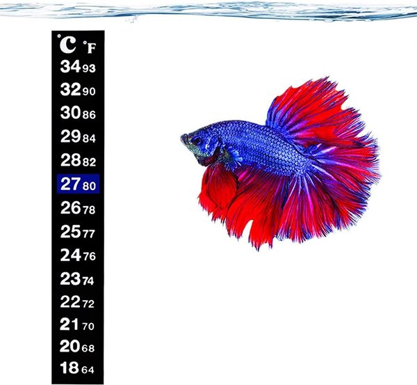 SunGrow Betta Fish Thermometer Sticker, Temperature Strip for Aquarium & Reptiles Tank slide 1 of 7