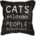 Mud Pie "Cats Welcome" Canvas Pillow
