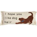 Mud Pie "Dog Hair" Canvas Hook Pillow