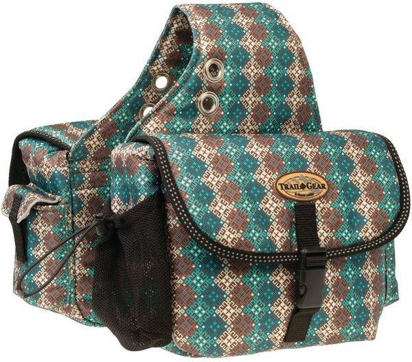 Weaver Leather Trail Gear Horse Saddle Bags, Turquoise Geo slide 1 of 1