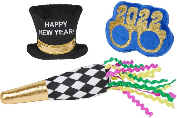 Frisco New Year's Eve Party Essentials Plush Cat Toy with Catnip, 3 count slide 1 of 4