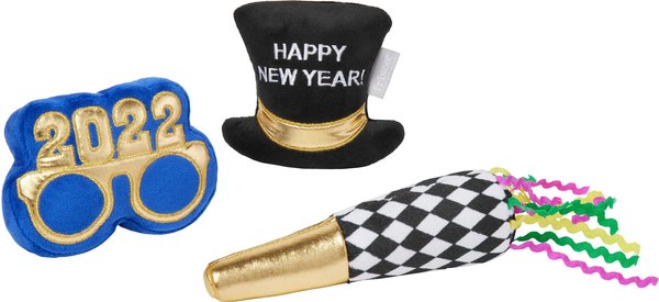 Frisco New Year's Eve Party Essentials Plush Squeaky Dog Toy  slide 1 of 4