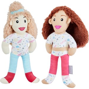 Frisco Dance Girls Plush Squeaky Dog Toy, 2 count
