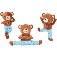 Frisco New Year, New Me Yoga Bear Plush Squeaky Dog Toy, 3 count
