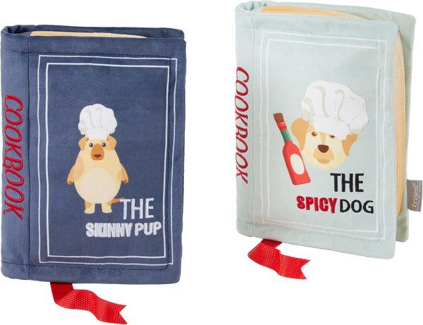 Frisco Cookbooks Plush Squeaky Dog Toy, 2 count slide 1 of 3