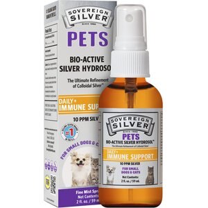 Sovereign Silver Pets Daily+ Immune Support Bio-Active Silver Hydrosol Small Dog & Cat Supplement, 2-oz bottle