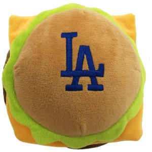 Pets First MLB Hamburger Dog Toy, Los Angeles Dodgers