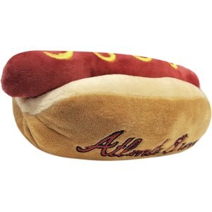 Pets First MLB Hot Dog Dog Toy, Atlanta Braves