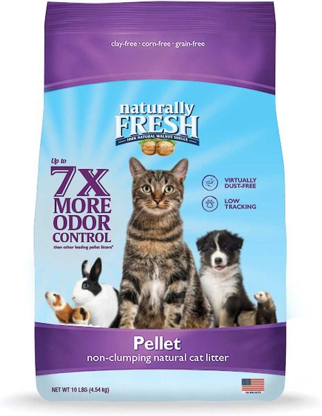 Naturally Fresh Pellet Unscented Non-Clumping Walnut Cat Litter, 10-lb bag, bundle of 2 slide 1 of 5