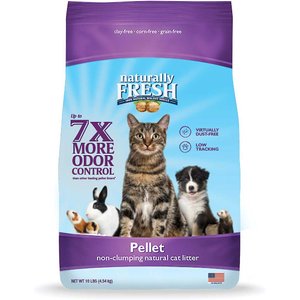 Naturally Fresh Pellet Unscented Non-Clumping Walnut Cat Litter, 10-lb bag, bundle of 2