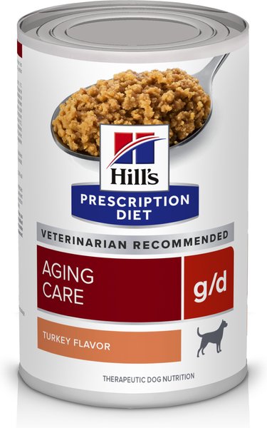 Hill's Prescription Diet g/d Aging Care Turkey Flavor Canned Dog Food, 13-oz, Case of 12, bundle of 2 slide 1 of 9
