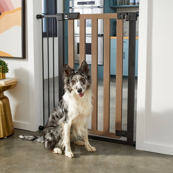 Frisco Wood & Metal Extra Tall Auto-close Dog Gate, 41-in, Gray slide 1 of 6