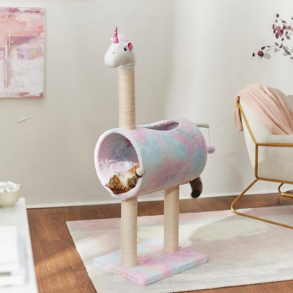 Frisco Animal Series Cat Tunnel with Scratching Post, Unicorn slide 1 of 6