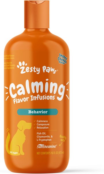 Zesty Paws Calming Flavor Infusions Chicken Flavored Liquid Calming Supplement for Dogs, 16-oz bottle slide 1 of 9