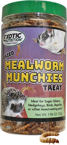 Exotic Nutrition Mealworm Munchies Hedgehog & Sugar Glider Treats, 1.96-oz jar slide 1 of 3