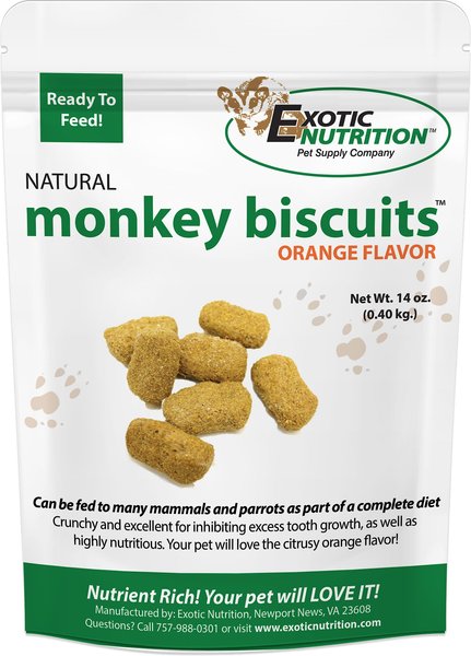 Exotic Nutrition Orange Flavor Monkey Biscuits Small Pet Treats, 14-oz bag slide 1 of 4