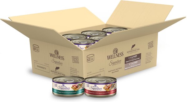 Wellness CORE Signature Selects Seafood Variety Pack Flaked Wet Cat Food  5.3-oz can, case of 12 slide 1 of 10