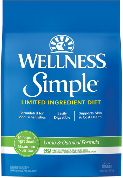 Wellness Simple Limited Ingredient Diet Lamb & Oatmeal Formula Dry Dog Food, 40-lb bag slide 1 of 10