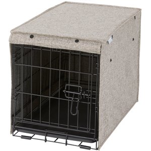 Frisco Faux linen  Dog Crate Cover, Brown, 22in