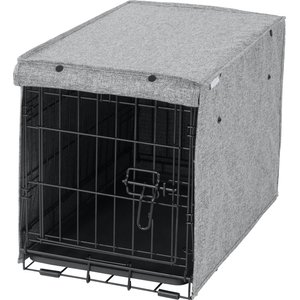 Frisco Faux linen  Dog Crate Cover, Gray, 22-in