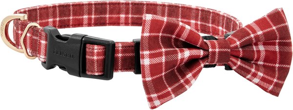 Frisco Festive Plaid Dog Collar with Removeable Plaid Bow, Red Plaid, SM - Neck: 10-14-in, Width: 5/8-in slide 1 of 6