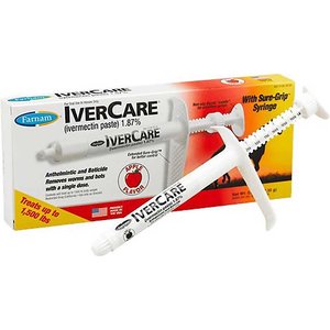 Farnam Ivercare Horse Dewormer Paste, Apple Flavor, 0.26-oz syringe, 2 count