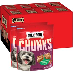 Milk-Bone Chock Full of Chunks With Turkey & Bacon Flavored Dog Treats, 32-oz bag, case of 2