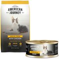 American Journey Indoor Recipe with Chicken Grain-Free Dry Cat Food, 12-lb bag & American Journey Indoor Pate Chicken Recipe Grain-Free Canned Cat Food, 5.5-oz, case of 24